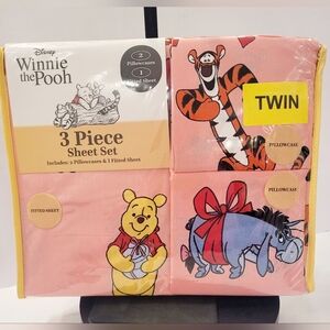 Disney Winnie the Pooh Pink Twin 3-Piece Sheet Set
